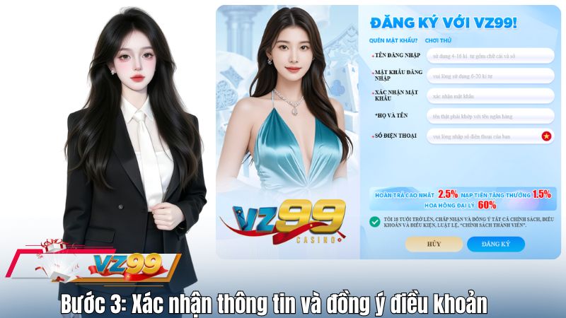 Bước 3: Xác nhận thông tin và đồng ý điều khoản